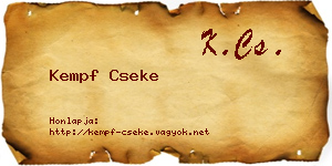 Kempf Cseke névjegykártya